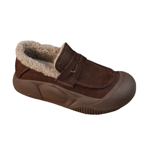 Bean shoes winter fleece-lined warm Mellow low-top cotton shoes women's  new soft-soled versatile casual shoes fashionable