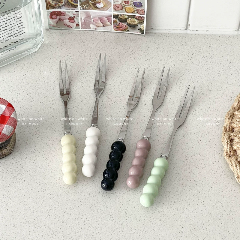 Стильная маленькая вилка, креативная вилка для фруктов, вилка для фруктов из нержавеющей стали, специальная вилка для еды арбуза, десертная вилка для фруктов.