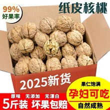 云南纸皮核桃2025新货薄皮核桃仁干果薄壳生坚果5斤新鲜零食特产