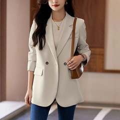 高级感西装外套女2025春秋新款小众气质休闲百搭小个子西服上衣