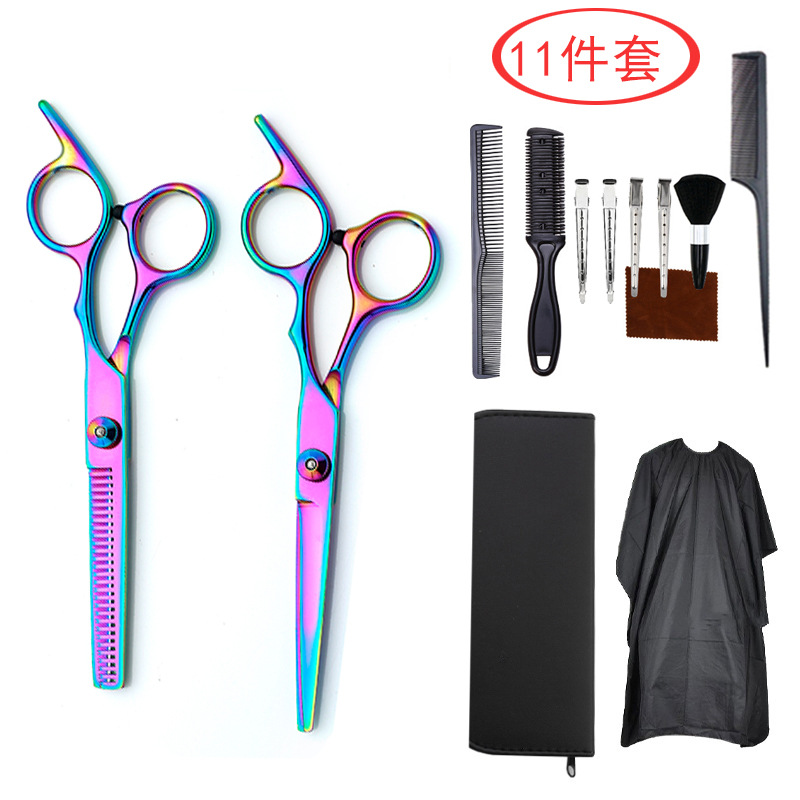 Kit de Tijeras de Peluquería Profesional, 11/14 Piezas, Incluye Navaja de Afeitar