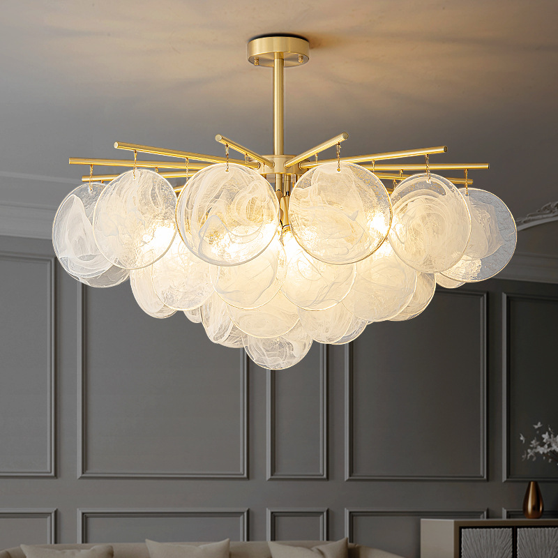 Todo el cobre lujoso lámpara de lujo lámpara de sala de estar moderna y simple lámpara de dormitorio de comedor 2025 nuevo nórdico ins red Z