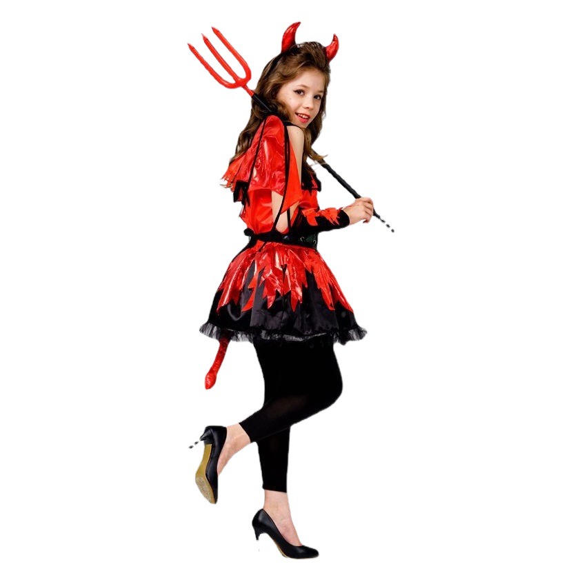Los niños de Halloween rojo diablo Grim Reaper partido traje papel juego rendimiento distribución al por mayor