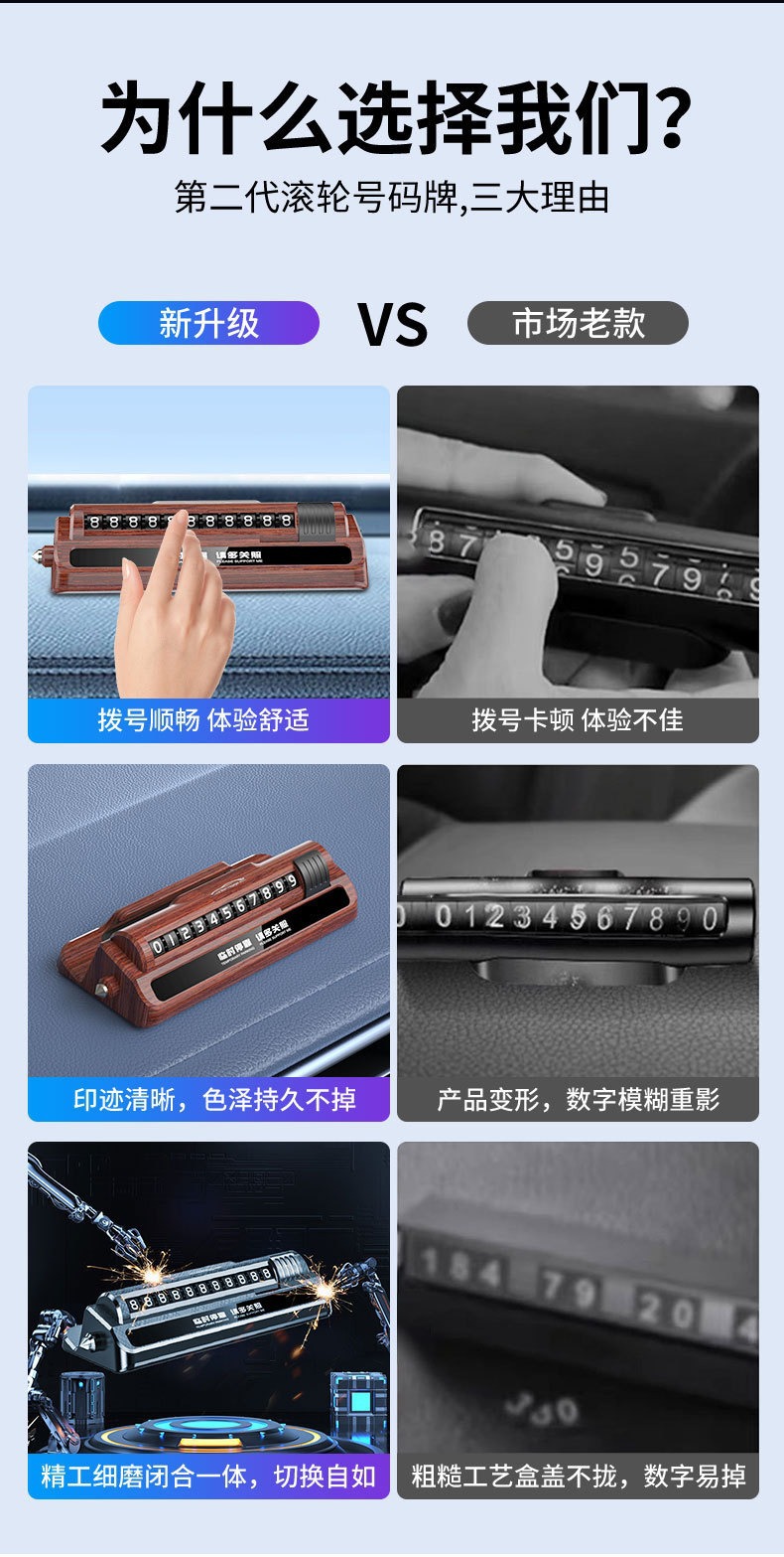 Car Accessories: Temporary Parking Number Plate with Mobile Phone Holder, Customizable Logo Printing