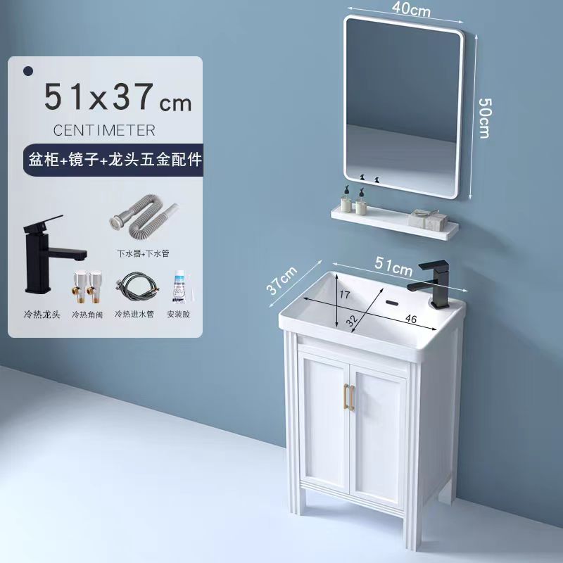 Gabinete de baño de aluminio espacial grueso tipo suelo cerámico integrado lavabo lavabo tipo casa pequeña lavabo de mano lavabo combinación