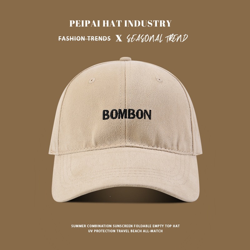 Embroidered BOMB hairy baseball cap py khaki