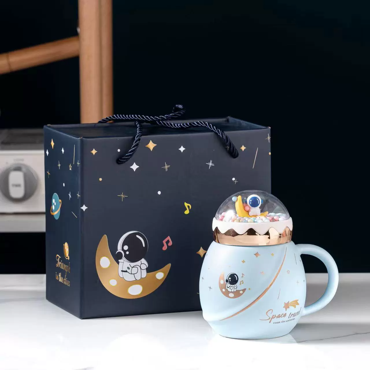 Керамическая крышка для рисунка в виде мультфильма, космический креативный дизайн астронавт, подарок на день рождения
