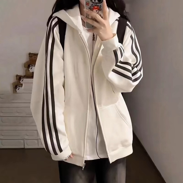 卫衣外套女2025年新款爆款宽松韩版慵懒风春秋季薄款拉链开衫女潮|undefined