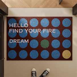 中古风入户门地垫家用门口蹭土脚垫简约丝圈除尘耐磨防滑脚踏垫