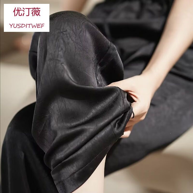 Eight-Color 100% Wrinkle-Resistant, No-Iron, High-End Mulberry Silk Wide-Leg Pants, New Summer Style, Genuine Silk, Straight-Cut, Loose-Fitting, Ice Silk Eight-Color 100% Wrinkle-Resistant, No-Iron, High-End Mulberry Silk Wide-Leg Pants, New Summer Style, Genuine Silk, Straight-Cut, Loose-Fitting, Ice Silk