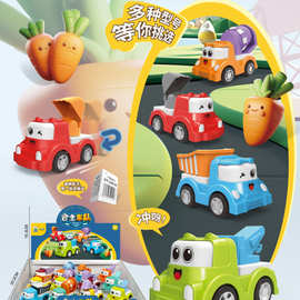 134-20儿童益智启蒙过家家趣味Q萌回力合金车队12PCS多种款式混装