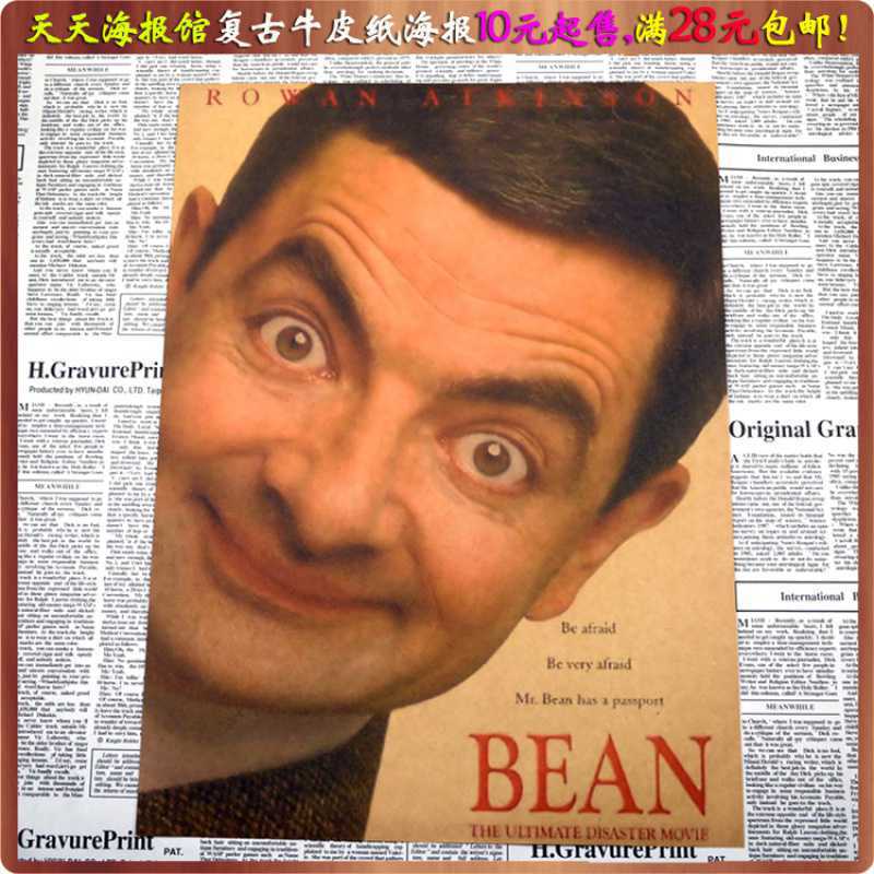 Free Shipping Mr. Bean Classic Comedy Movie Kraft Paper Retro Poster Bar Dormitory Cafe Home Decoration
