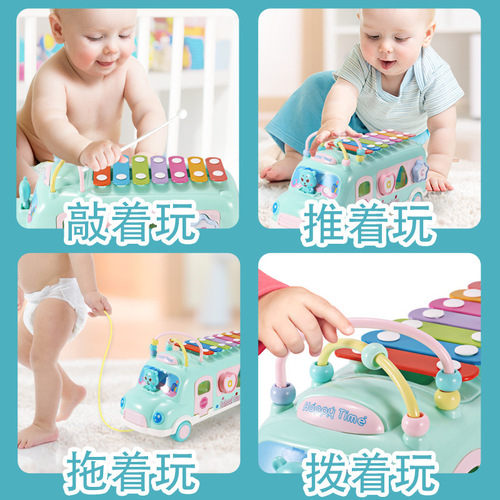 Educational eight-tone hand-knocking piano baby two-in-one musical instrument for 8-month-old infants and young children music toy 1 knocking piano cross-border