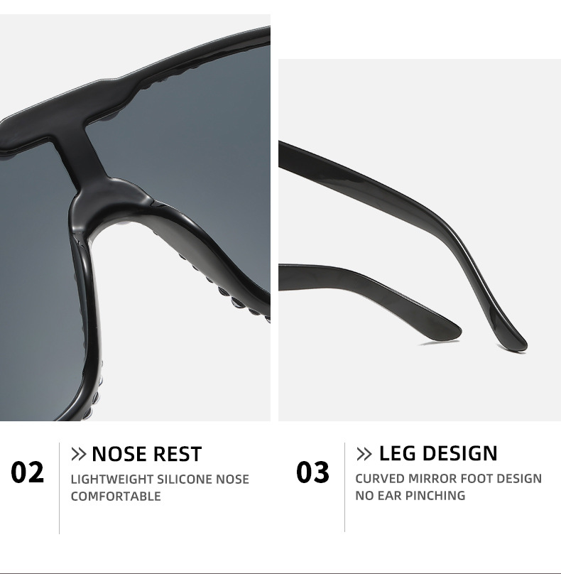 2023 nyt stort stel integreret tudsespejl personlig diamantindstøbning Luksus One Piece Fashion Pilot-solbriller_voghion.com