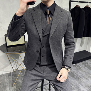 Autumn and Winter Suit Suit 2025 Business Large Size Casual Groom and Best Man Fashion Slim Professional Formal Wear Thickened Suit