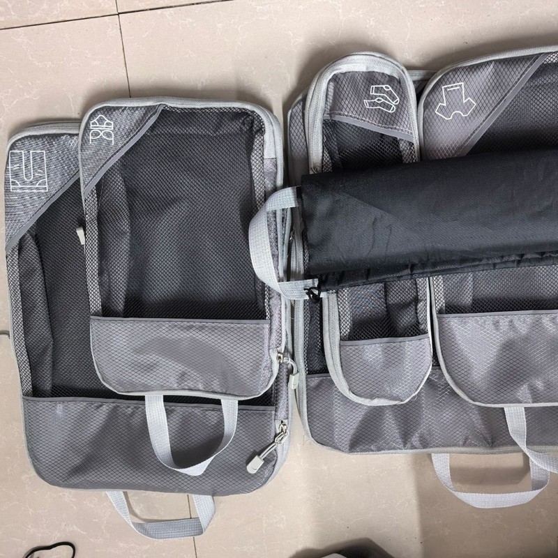 亚马逊便携旅行网布防水收纳六件套装大容量衣物收纳袋可压缩扩容|undefined