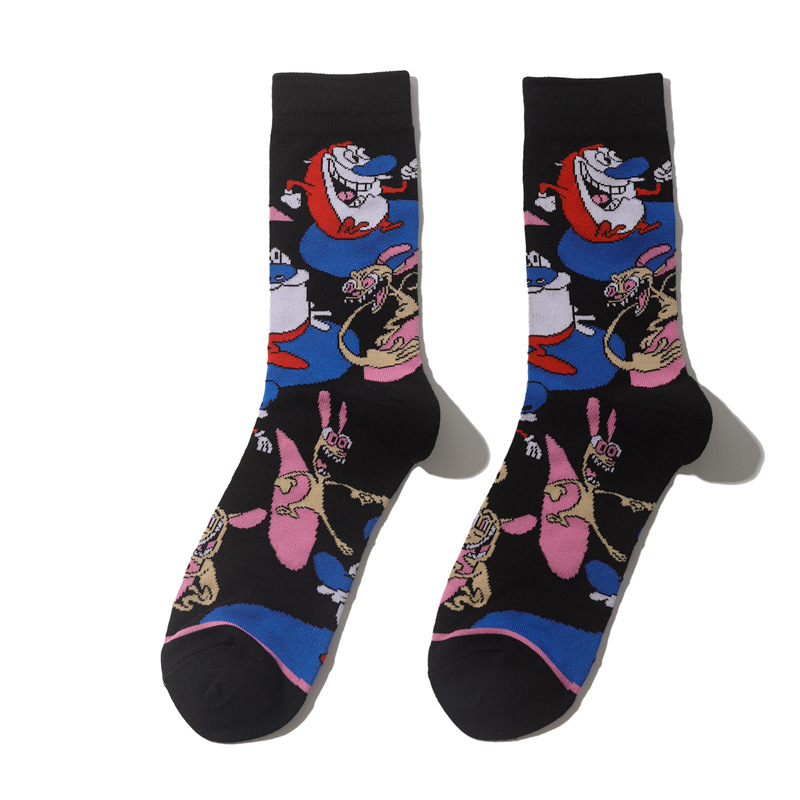 Men's Wholesale Trendy Socks Female Animation Cartoon Cotton Socks Comic Male Medium Tube Pirate Socks-5PRS 44 O1CN010Daxp81TrjeCT28bH !!1004802436 0 cib