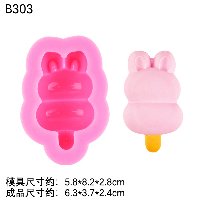 Helado de conejo de crema de rollo suizo 3 piezas de crema de fresa molde de silicona en forma de tira decorativa molde de pellizco de bricolaje