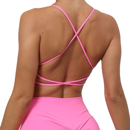 European and American cross beauty back women's sports bra brushed nude yoga wear running fitness bra quick-drying yoga vest