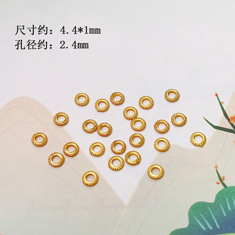 S925 Silver Gold Plated Straight Tube Snowflake Spacer Disc Coin Bead Flash Bead Bracelet Necklace Wen Play Beaded Accessories