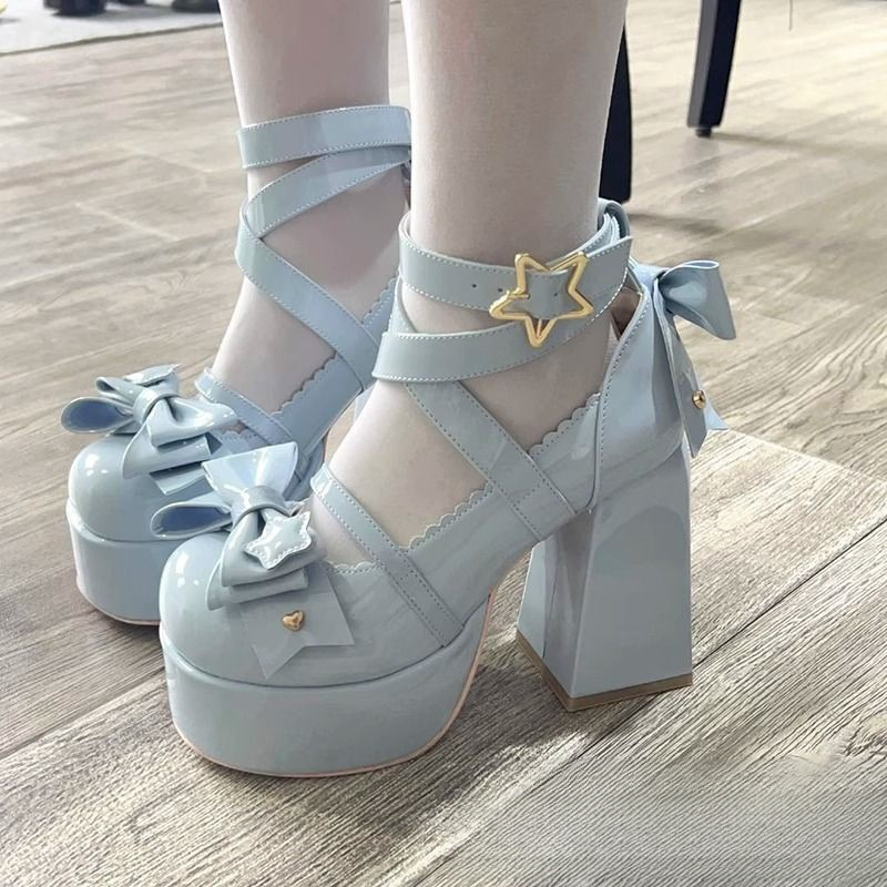包邮少萝鞋洛丽塔小皮鞋配裙子公主风可爱圆头辣妹鞋跨境包邮到家