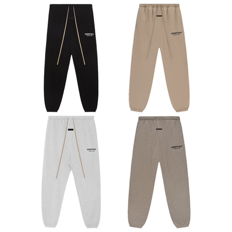 2024Fw Drawstring Fleece Sweatpants Fog Sub-Line Essentials American Trendyy Casual Pants