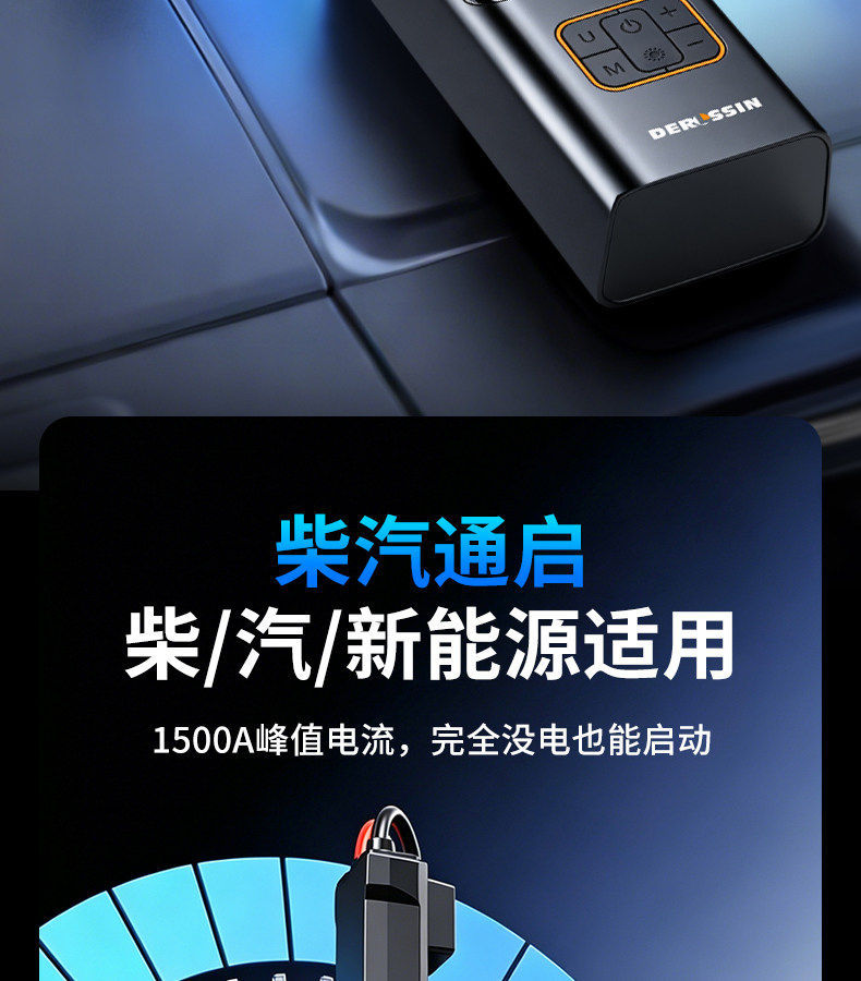 Emergency Starting Power Supply, Car-Mounted Air Pump, Smart Portable Bicycle Electric Tire Pump, Wireless Digital Display