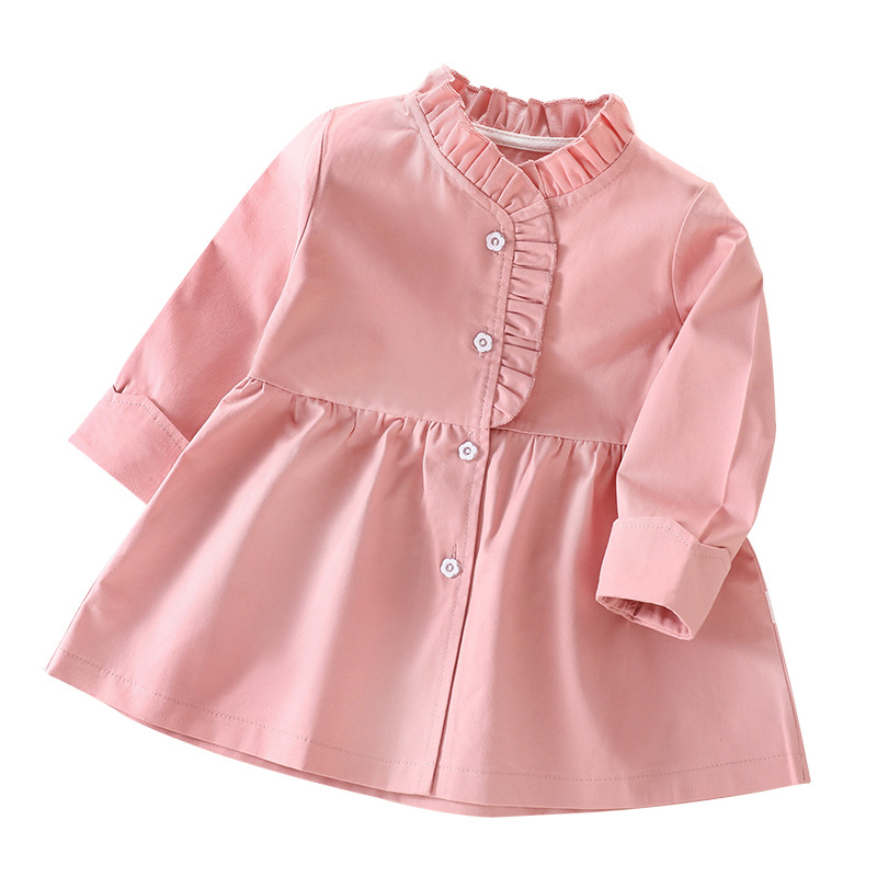 Girls' Windbreaker Coat 2024 Spring and Autumn New Korean Style Mid-length Small and Medium-sized Baby Girl's Western Style Casual Top