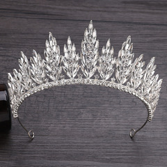 New bride's latest wedding gown crown headpiece: Baroque-style crystal vintage crown—elegant European/American cross-border accessory for evening gowns and formal wear