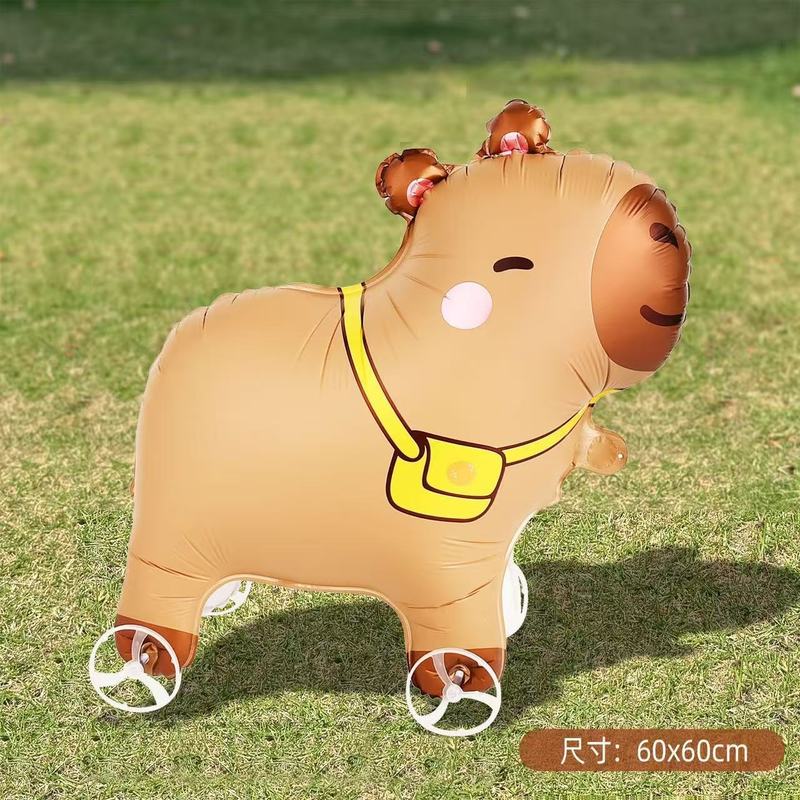 新しいスタイルの子供の赤ちゃんの誕生日車輪付き漫画ウォーキング動物バルーン装飾シーンレイアウトインターネット有名人の屋台商品|undefined