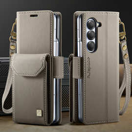 适用三星ZFold6手机壳风琴卡包Samsung ZFold5防盗刷折叠机保护套