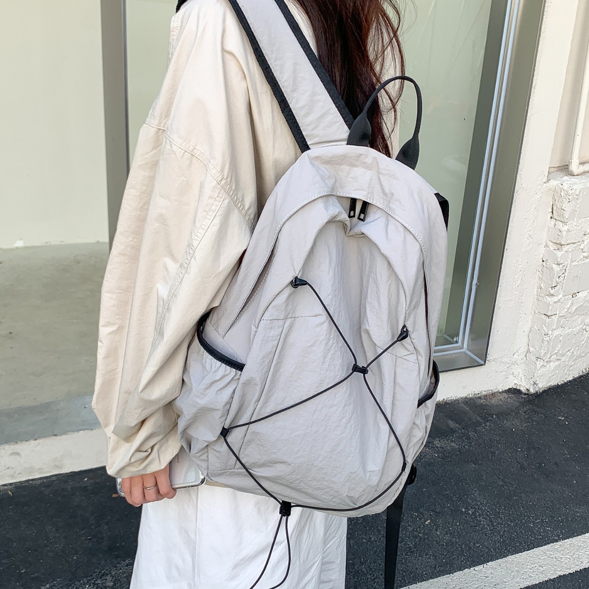 2025新款尼龙背包旅游休闲百搭大学生书包时尚百搭大容量双肩包女