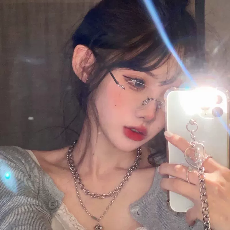 Очки для близорукости Jennie без оправы с медной вставкой, антисиний свет, защита глаз женского типа