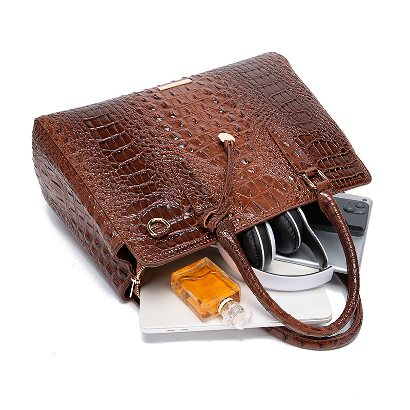 Handheld Crossbody New Women's Bag Brahman Crocodile Pattern_voghion.com