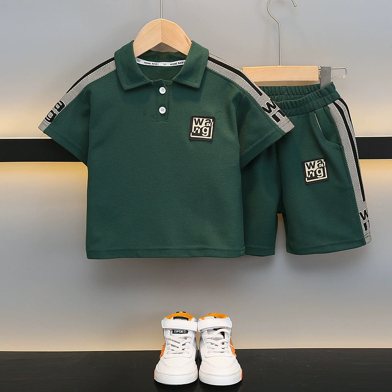 Children's Polo Set for Boys, Short-Sleeve Summer Two-Piece, Western Style, Sizes 80–120 cm