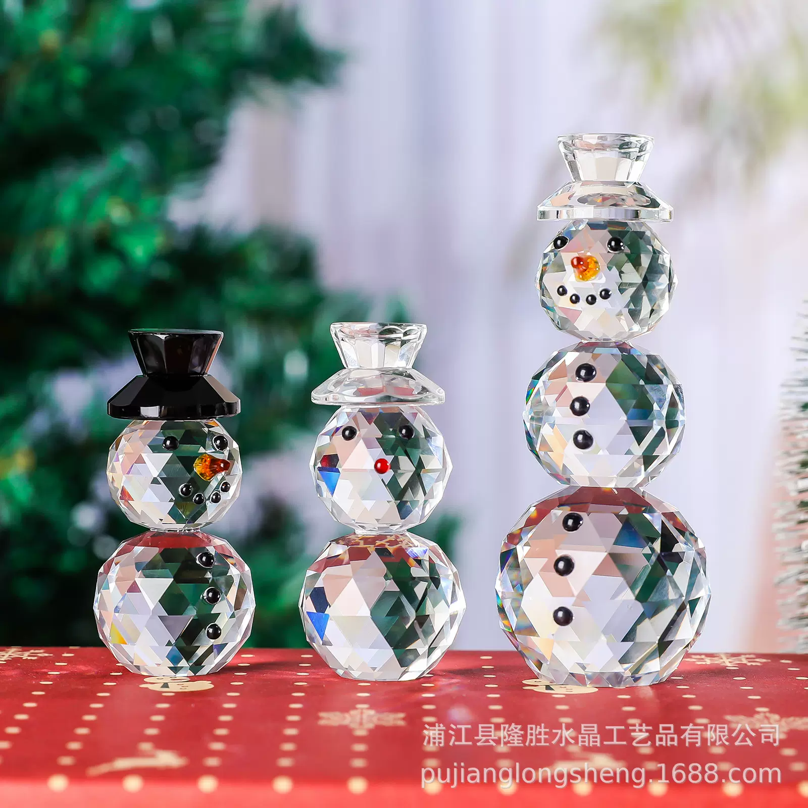 玻璃工艺品卡通圣诞雪人雪球圣诞用品客厅玄关水晶摆件跨境货源