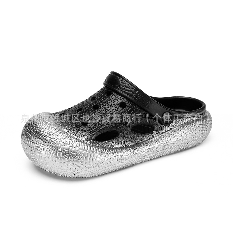 Pareja pisando la mierda, zapatos con agujeros transfronterizos, tallas grandes, sandalias y zapatillas Baotou de suela gruesa, sandalias ligeras y transpirables, zapatos de hombre