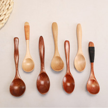 木勺子长柄汤勺吃饭喝汤用勺子家用木头木质小调羹咖啡小号蜂蜜勺