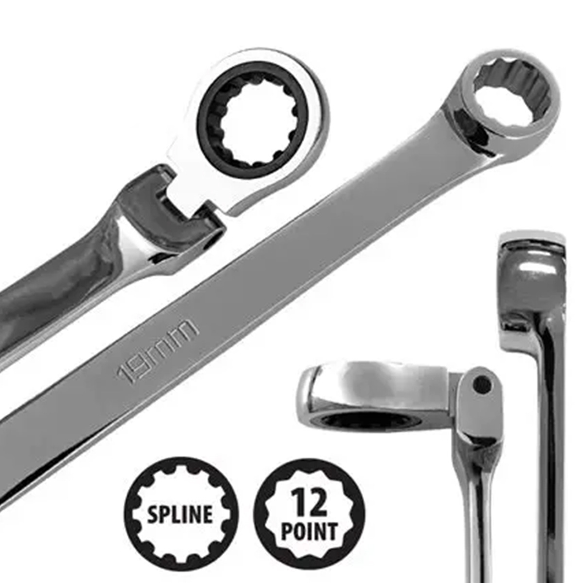 17-Piece Set of Multi-Functional Ratchet Sockets with Toothed Core Sockets, 12-Point Perforated Socket Removal Tool