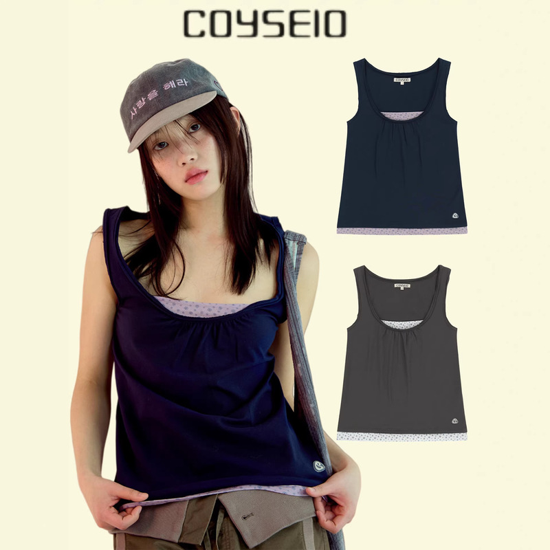 Korean Coyseio Patchwork Floral Vest Japanese Style Casual Pleated Faux Two-Piece Sleeveless Top for Women Korean Coyseio Patchwork Floral Vest Japanese Style Casual Pleated Faux Two-Piece Sleeveless Top for Women
