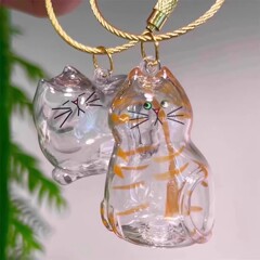 透明猫毛収納ボックスチャームガシャポン猫毛収納カプセルガシャポンバッグキーホルダーペンダント記念