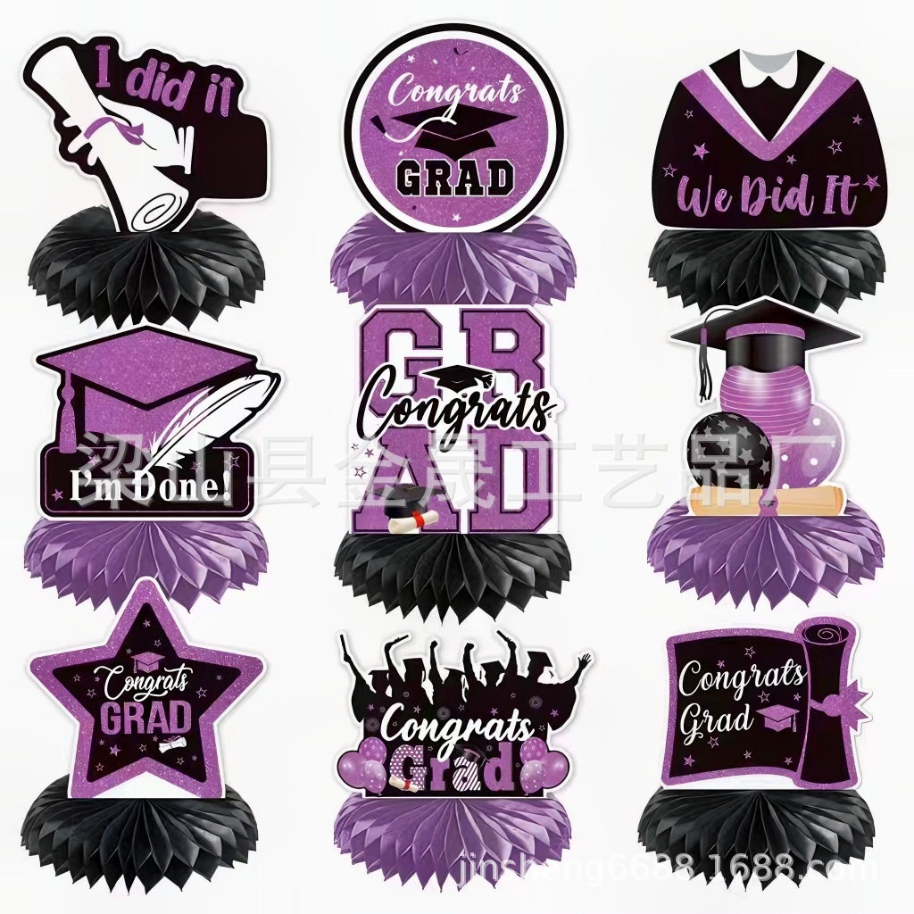 Graduation season honeycomb table decoration decoration festival party desktop decoration supplies graduation season honeycomb base 3