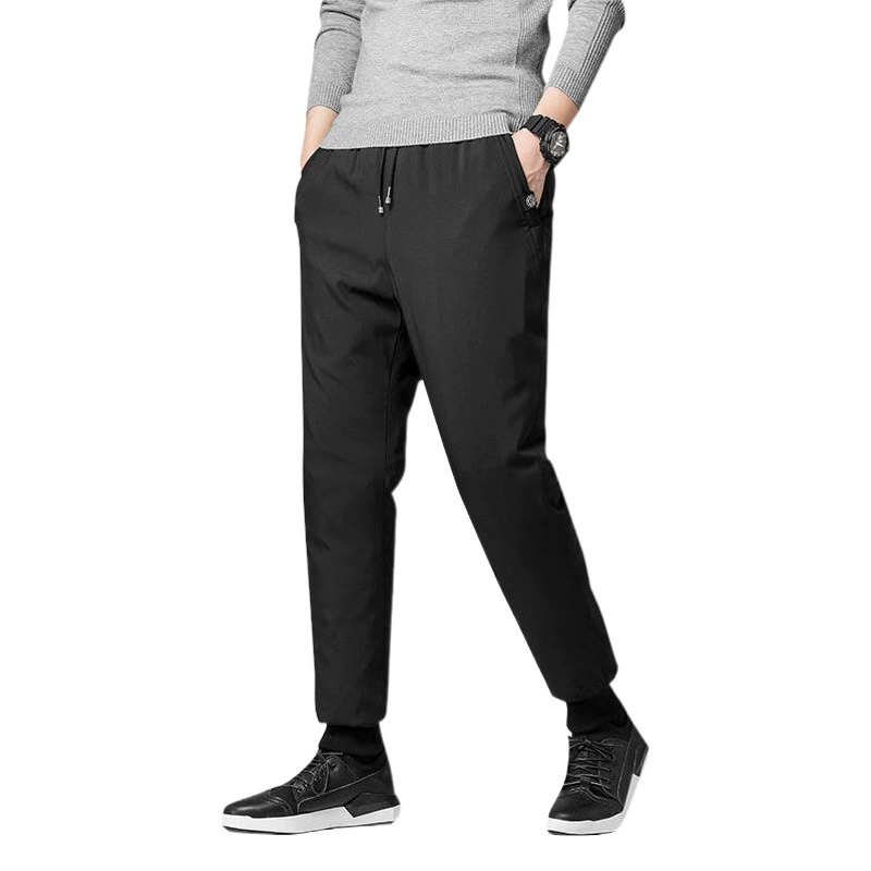 Зимние пуховые брюки с плоскими ногами M-8XL для мужчин и женщин могут носить 90 бархат теплые холодные повседневные брюки мужские пуховые