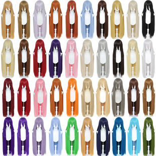 �羳�f���Lֱ�lë������cosplay�ٰlë��100CM��ë�ڰ�ɫ�^��500g