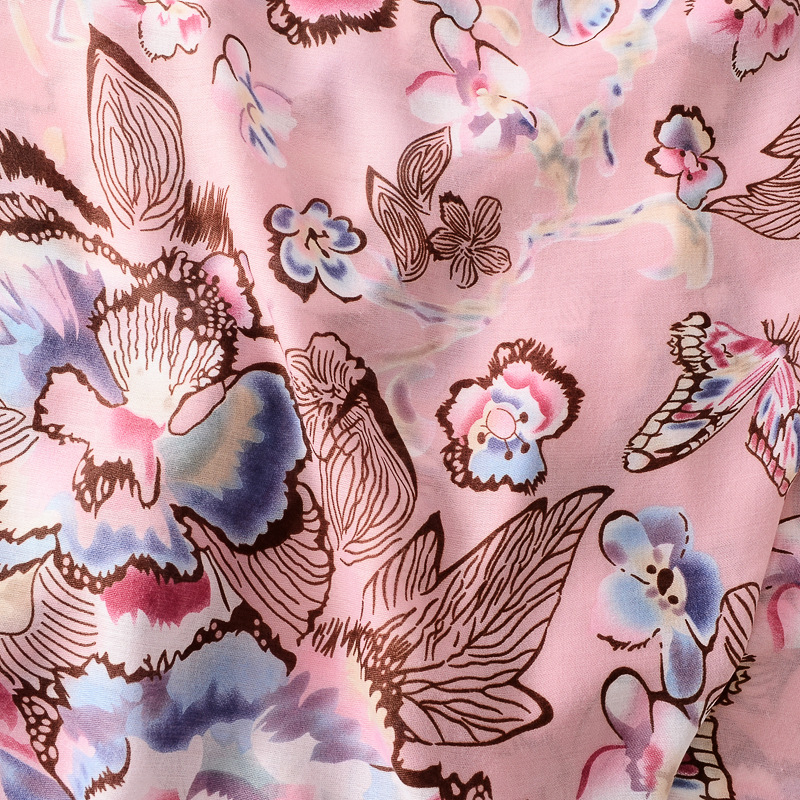 Fresco dulce flor Rosa planta impreso algodón y lino sensación bufanda de viaje protector solar toalla playa aire acondicionado chal para las mujeres