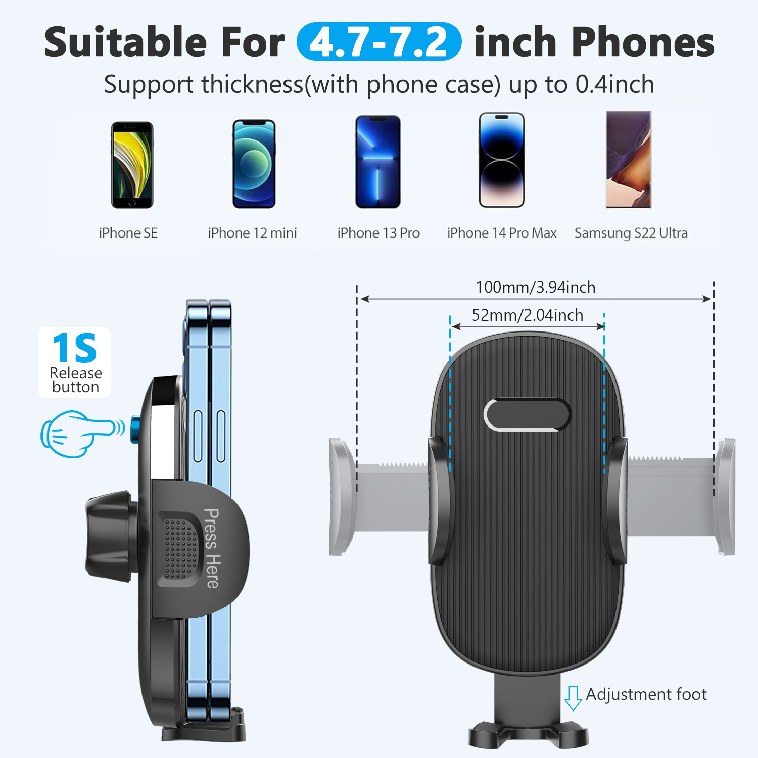 Multifunctional Car Mobile Phone Holder Car Dashboard Windshield Suction Cup Retractable Navigation Mobile Phone Holder