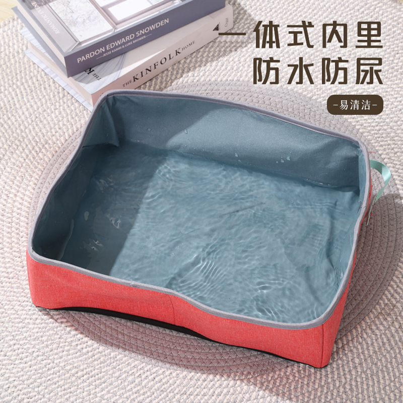 My and It Oxford Fabric Foldable Cat Litter Box Outdoor Cat Toilet Large Foldable Portable Cat Litter Box