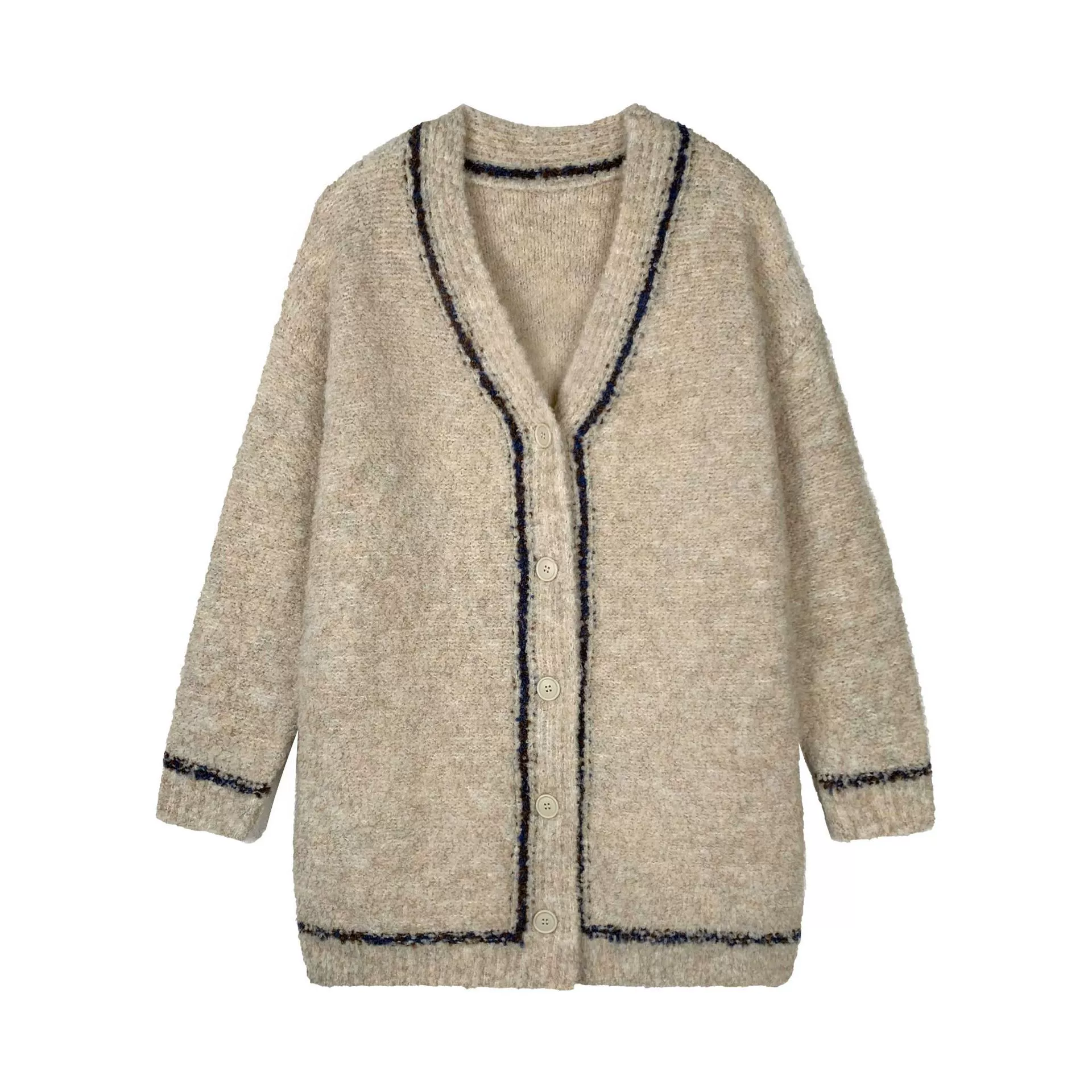 Long sweater, woolen cardigan, mid-length