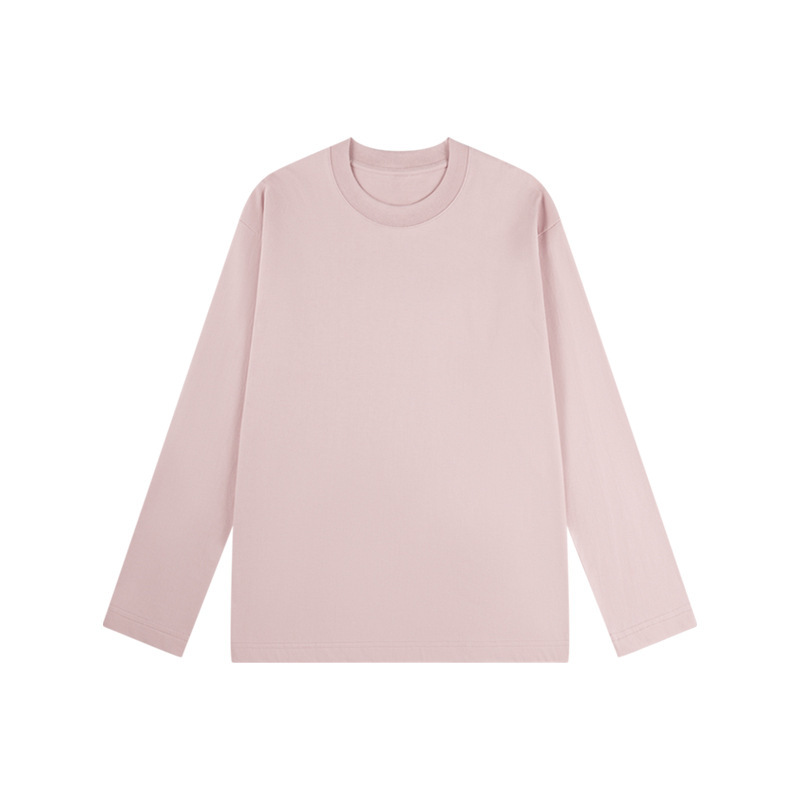 230グラム秋新疆精櫛棉重ポンド丸首純色長袖男tシャツゆるいシャツ代発|undefined