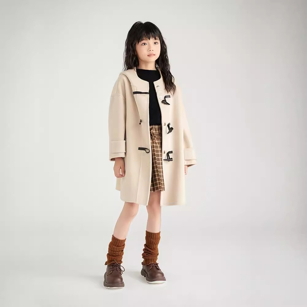 Cashmere demi-season woolen children's double-sided woolen coat for…